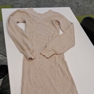 Hippie Rose Beige Long Sleeve Dress